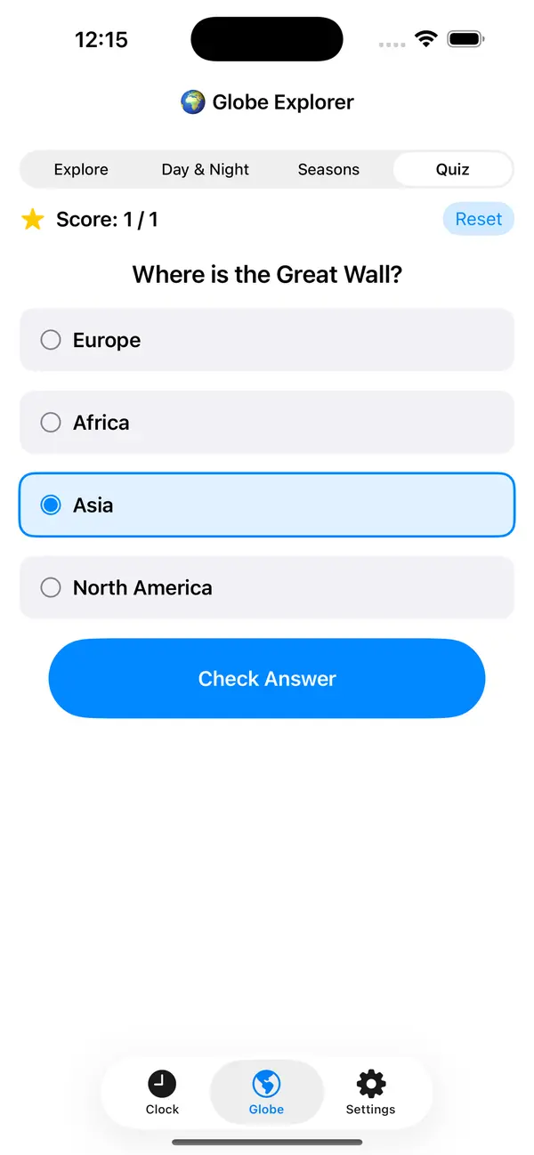 Globe Quiz