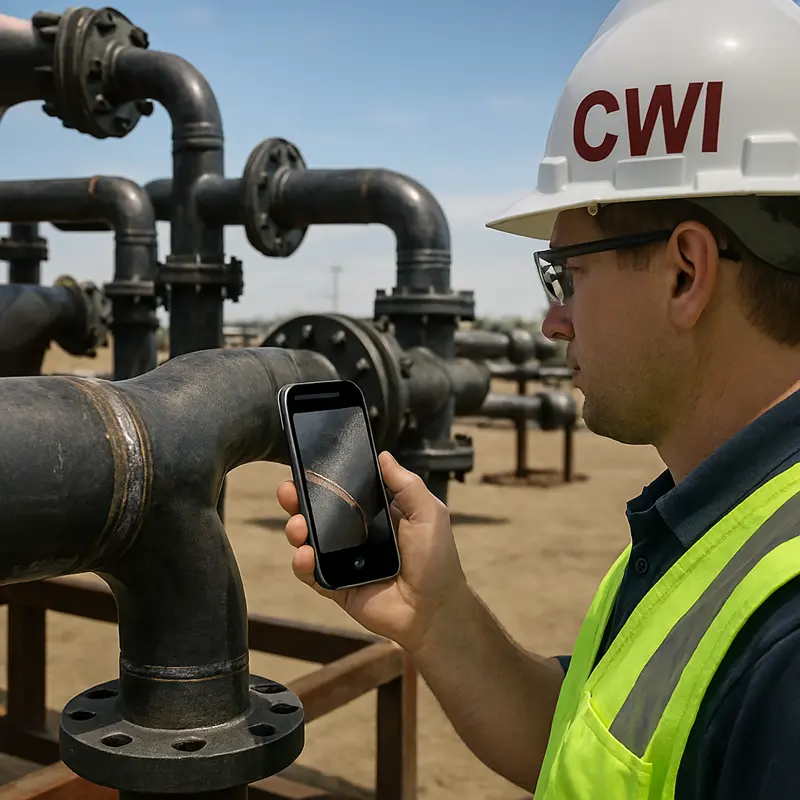 Field inspection of complex pipe assembly